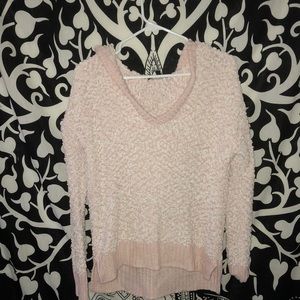 Pink and white sweater